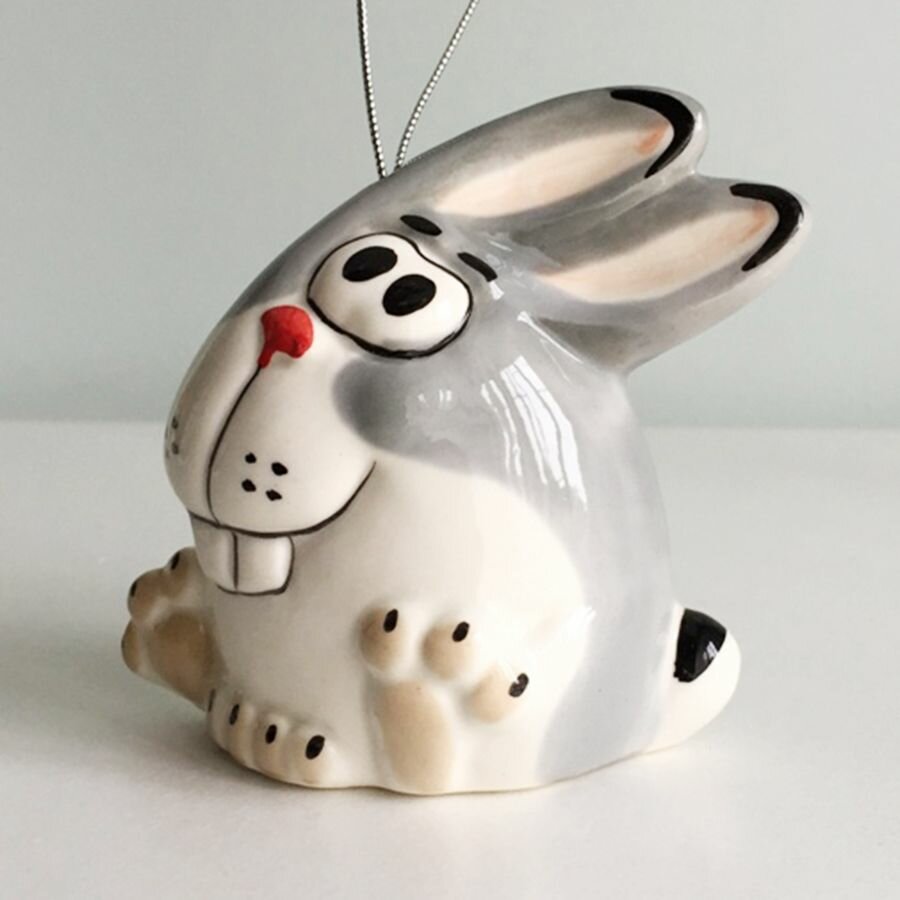 Фаянсовая ёлочная игрушка Заяц