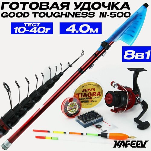 Изображение товара Удочка в сборе для рыбалки летняя 4 м, тест 10-40 г, катушка для рыбалки 8 подшипников