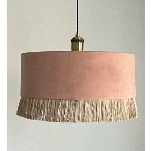 Абажур бархатный с бахромой для потолочного светильника от ABA Design Studio 45 см розовыйперсиковый 15200₽