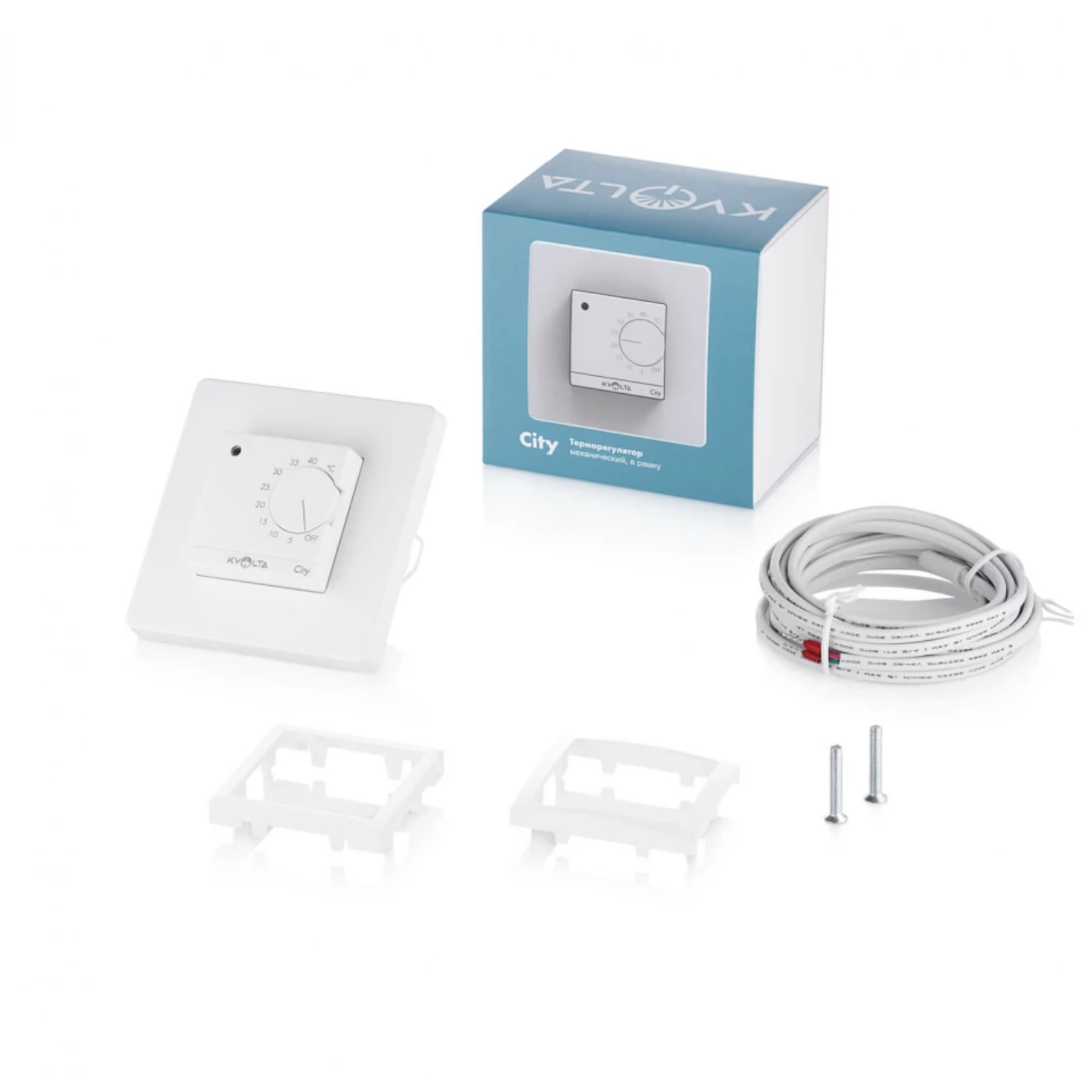 Терморегулятор механический Kvolta City, белый — фото 1