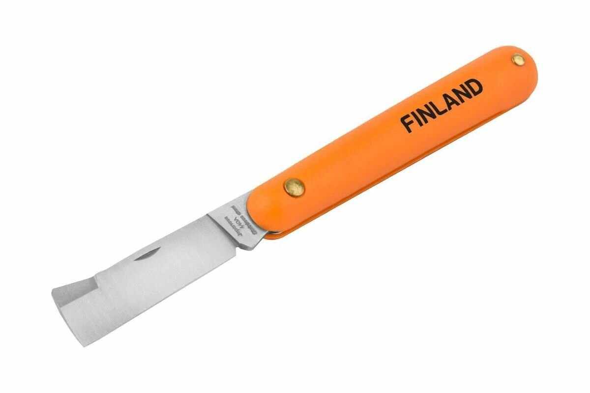 Нож садовый складной прививочный с язычком для отгиба коры и прямым лезвием 178мм FINLAND арт. 1454