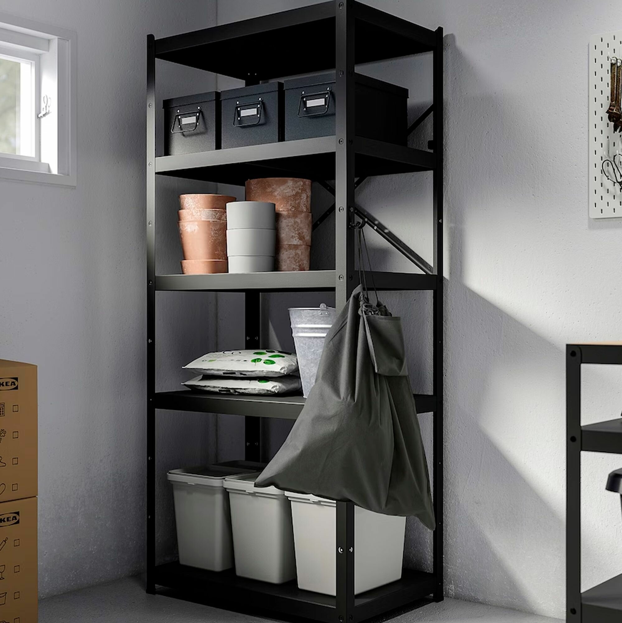 Мешок для сортировки 6 шт. IKEA AJOSS айосс 56x67см/35 л темно-серый — фото 1