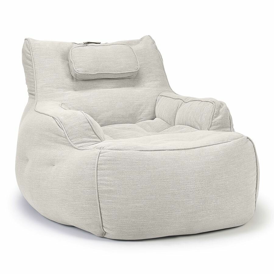 Удобное современное кресло Ambient Lounge - Tranquility Armchair - Tundra Spring (шенилл, светло-серый) - бескаркасная дизайнерская мебель для отдыха дома