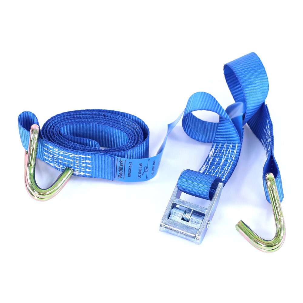 Стяжка груза Redmark, 25x2500мм, 2 крюка, замок, рабочая нагрузка 2 т