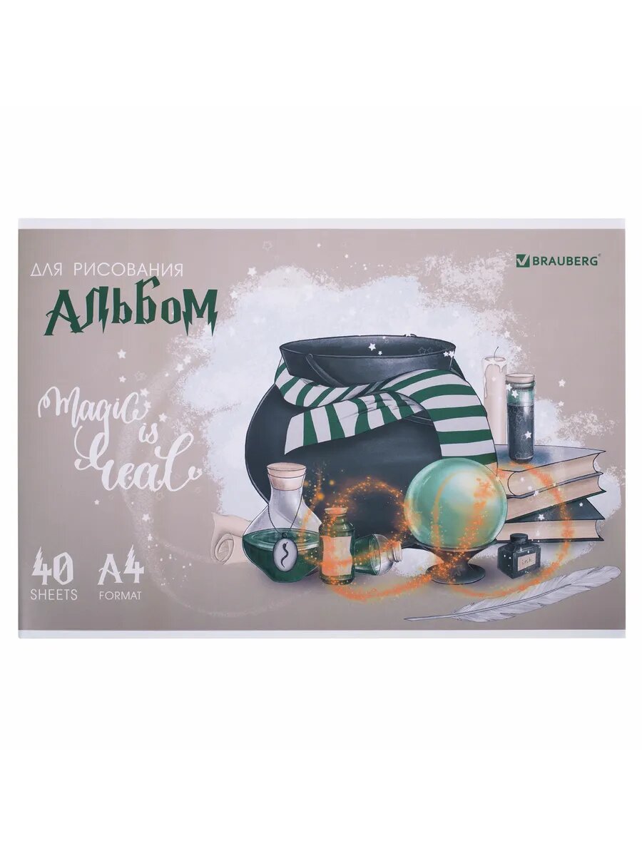 Альбом для рисования 1 шт, А4 40 л, 203х288 мм