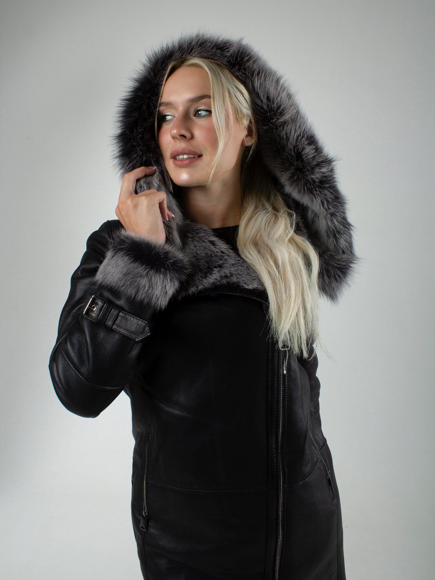 Дублёнка +2 MADE IN ITALY Дубленка женская длинная натуральная, размер XL, черный — фото 1