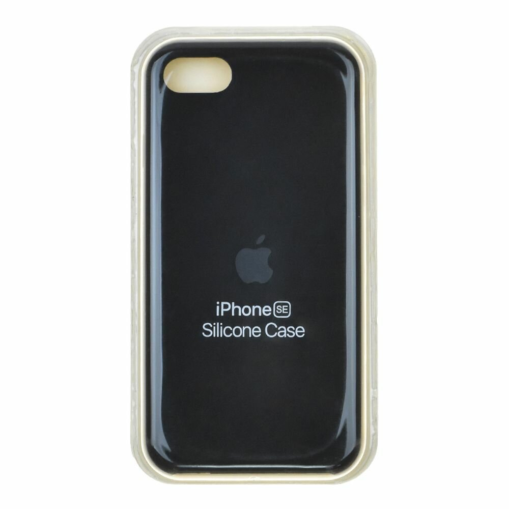 Силиконовый чехол для iPhone SE 2/8/7 "Silicone Case" (черный, блистер) 18 — фото 1