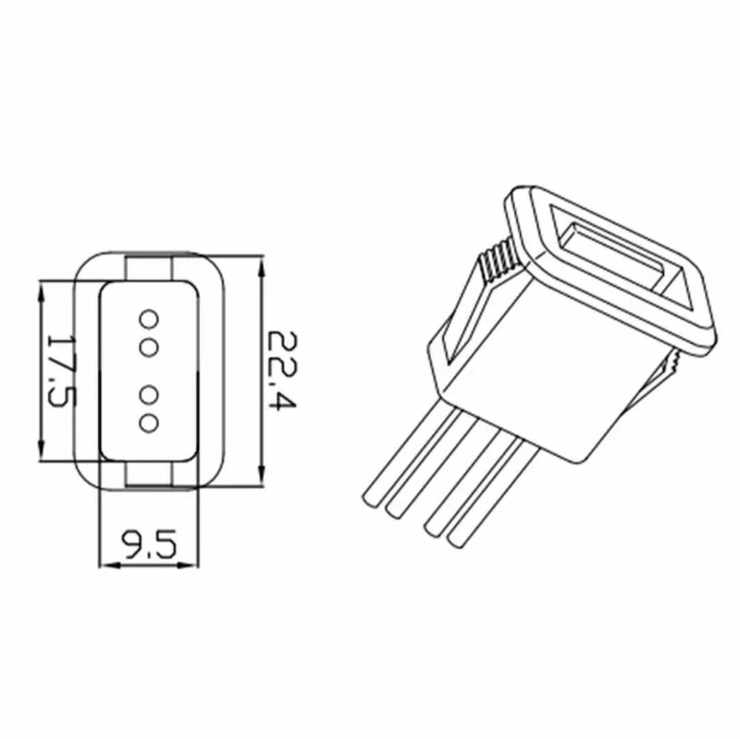 Встраиваемое гнездо / Разъем питания Type-C и USB с проводом — фото 1
