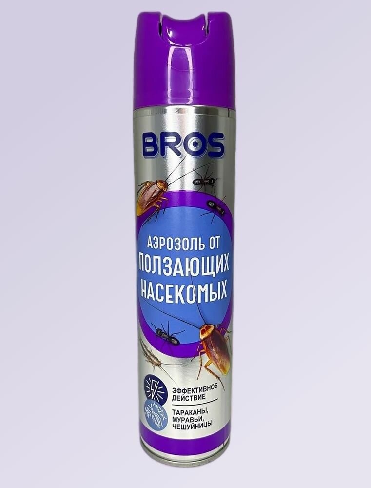 Bros (Брос) аэрозоль от ползающих насекомых тараканов клопов муравьев 400 мл