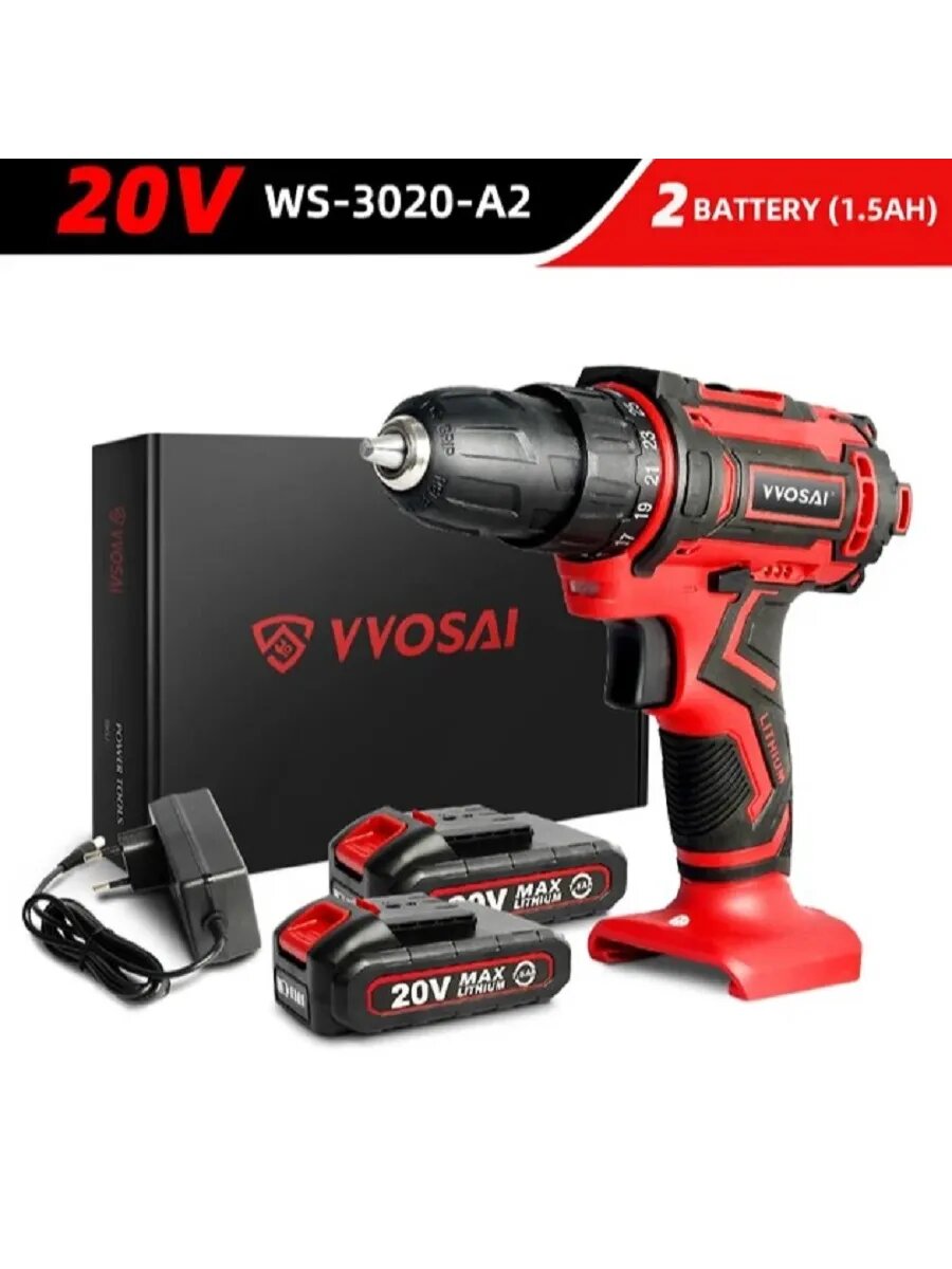 Шуруповерт аккумуляторный Восаи 40 Нм 1,5 Ач