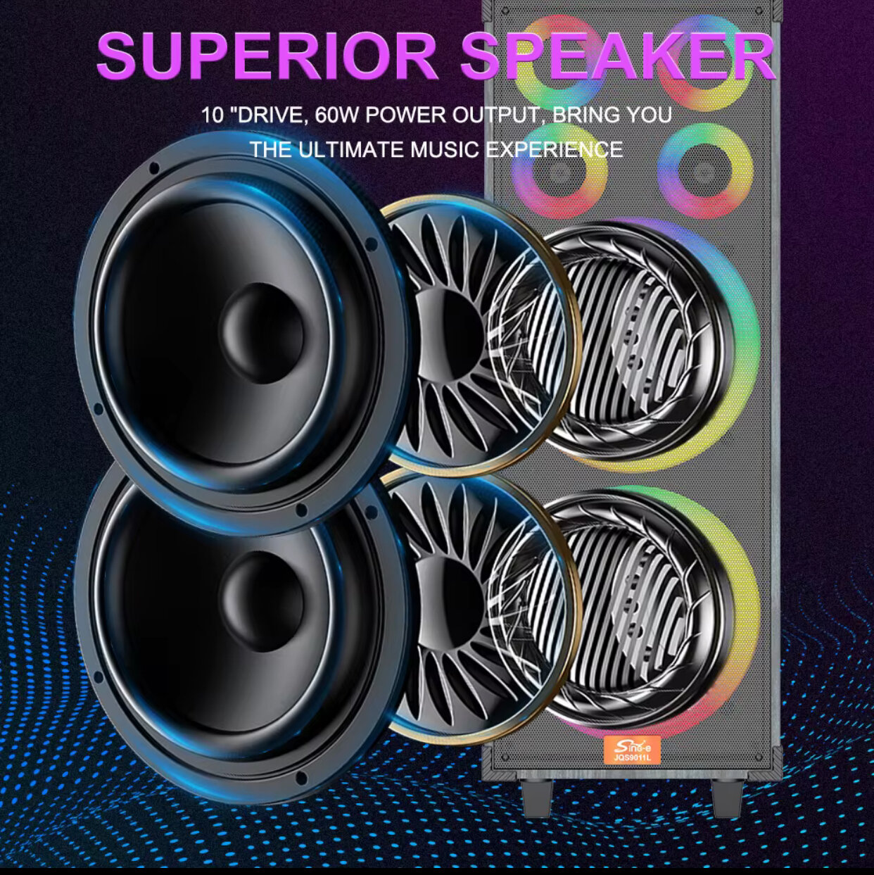 Sing-e, ZQS9011L, мультимедиа акустическая система, SUPER BASS, 5000 мАч, Праздничное настроение всегда с вами!