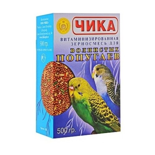 Чика Корм для волнистых попугаев Чика без минеральных добавок, 500 гр, 12 шт.