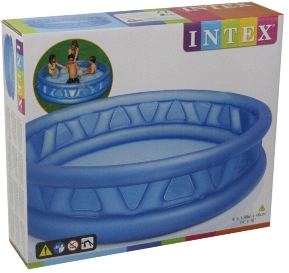 Детский бассейн Intex/надувной бассейн круглый/диаметр 188см/бассейн для детей от 3 лет/синий - фотография № 3