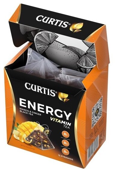 Чай черный Curtis "Energy", с добавками, 15 пирамидок - фотография № 5