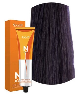 OLLIN Professional Стойкая крем-краска для волос N-Joy Color Cream, 7/28 русый фиолетово-синий, 100 мл - фотография № 2