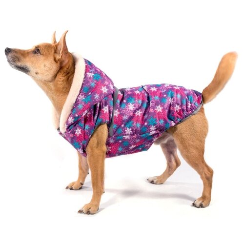 фото Жилет зимний для собак "морозко", с меховым капюшоном, размер m гамма