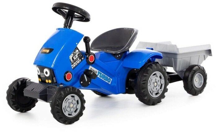 Полесье Педальная машина для детей Turbo-2, с полуприцепом, цвет синий