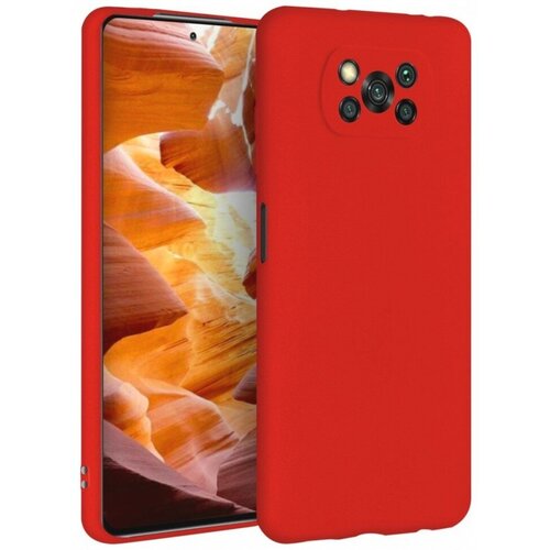 Накладка силиконовая Silicone Cover для Poco X3 NFC / Poco X3 Pro красная re pa накладка transparent для xiaomi poco x3 x3 pro с принтом ночной лес и звездное небо