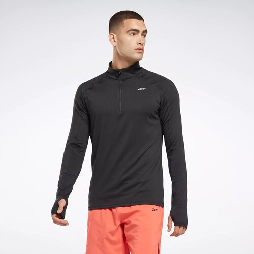 Лонгслив Reebok RUNNING QUARTER ZIP, размер L, черный