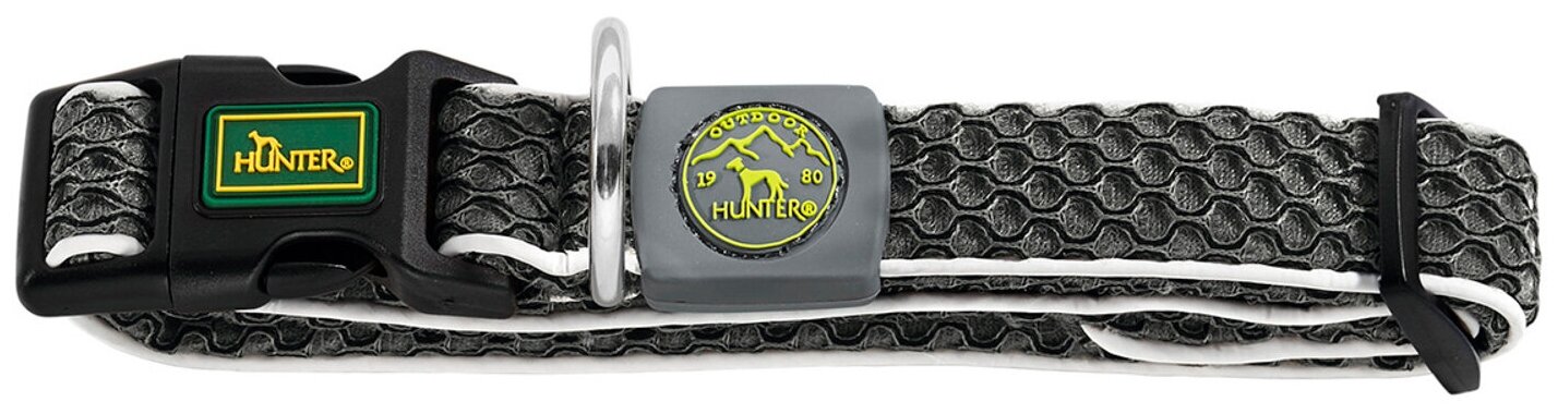 Hunter ошейник для собак Hilo Vario Basic 30-43 см, сетчатый текстиль, антрацит