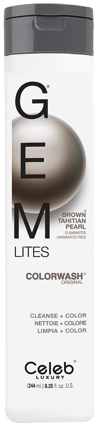 Celeb luxury Шампунь для яркости цвета Коричневый Жемчуг Gem Lites Shampoo Brown Tahitian Pearl 244 мл