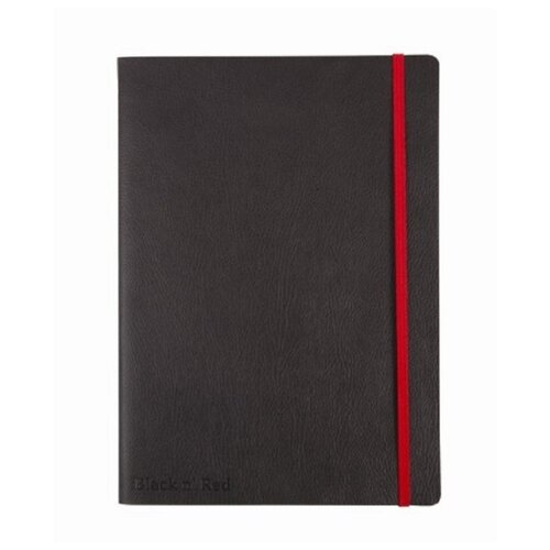 фото Блокнот oxford black&red а5+ 72л с резинкой, мягкая обложка, 400051203