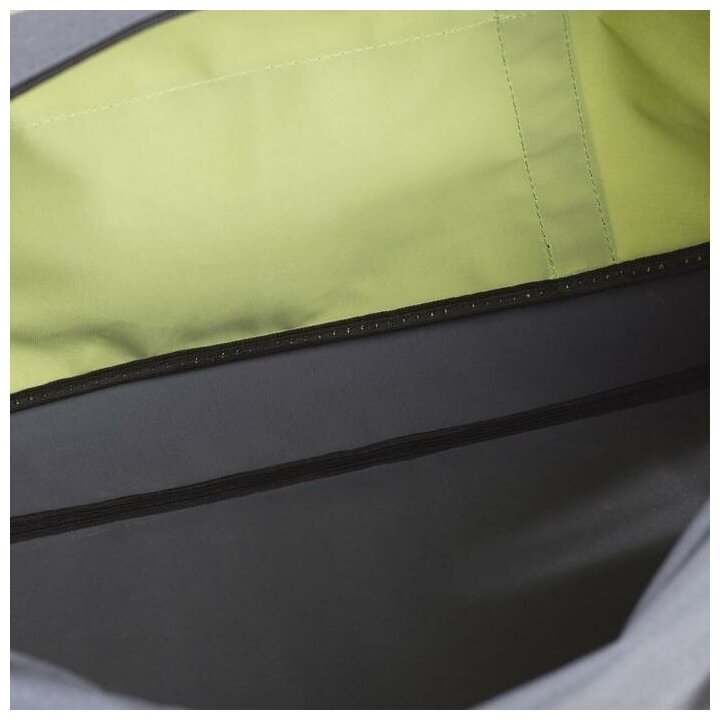 Сумка спортивная TEXTURA отдел на молнии, наружный карман, длинный ремень, цвет серый-салатовый - фотография № 7