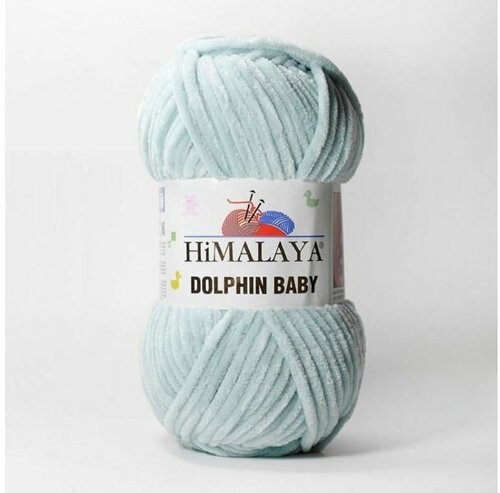 Пряжа Himalaya Dolphin baby пыльная мята (80347), 100%полиэстер, 120м, 100г, 1шт