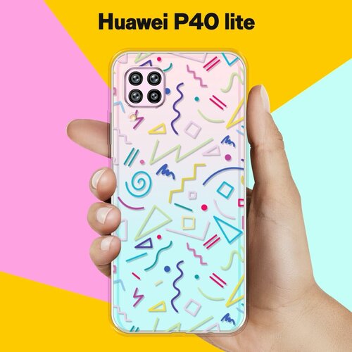 силиконовый чехол цветной узор на huawei p40 lite e Силиконовый чехол Цветной узор на Huawei P40 Lite