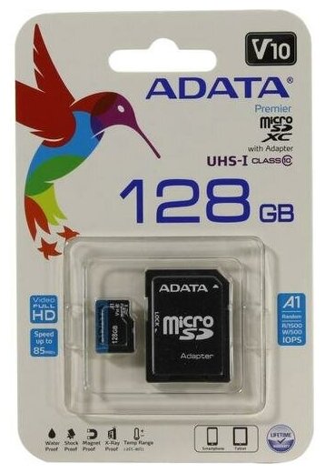 SD карта Adata Premier AUSDX128GUICL10A1-RA1