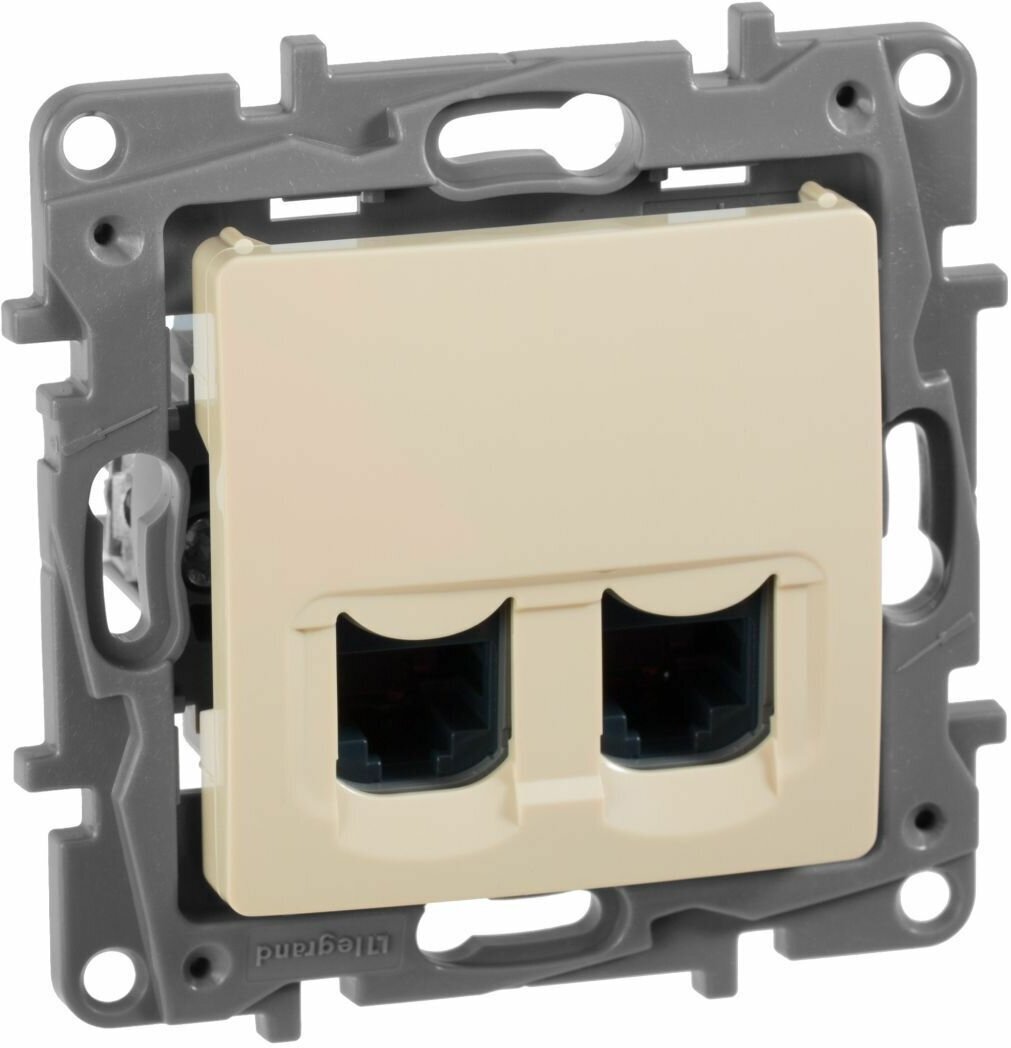 Legrand 672355 Двойная Розетка RJ 45 кат.5е UTP-Etika Слоновая кость