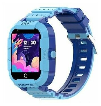 Наручные умные часы Smart Baby Watch Wonlex CT12 голубые, электроника с GPS и видеозвонком, аксессуары для детей