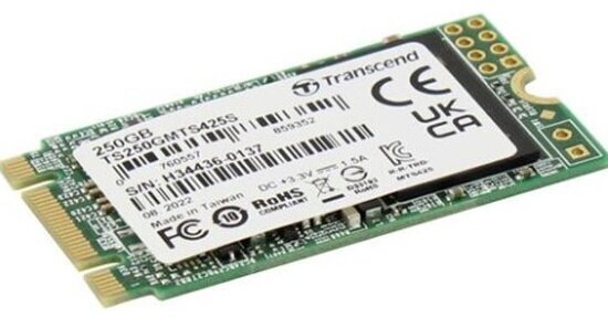 Накопитель Transcend SSD M.2 MTS425 Series 250GB SATA3, 3D NAND, (TS250GMTS425S)