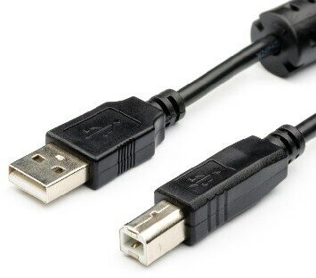 Кабель AM-BM ATCOM АТ5474 USB 2.0 AM/BM-1,5 м, для переферии, черный