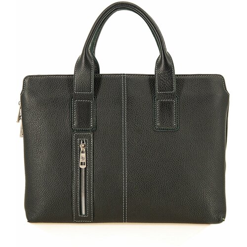 Портфель Pellecon, фактура зернистая, черный