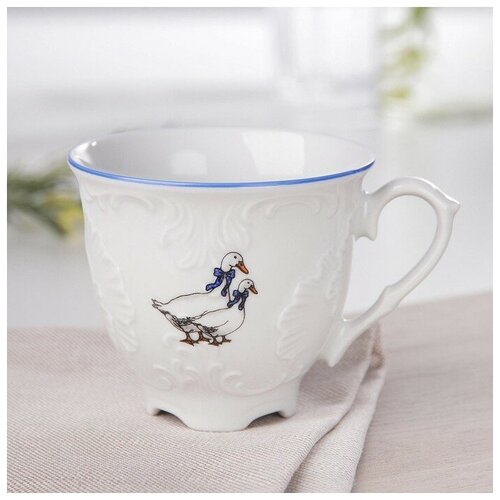 Чашка кофейная Рококо Гуси 170 мл фарфор 609₽