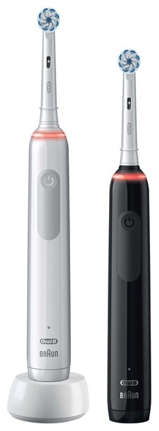 Набор электрических зубных щеток ORAL-B Pro3 3900N Sens, белая и черная
