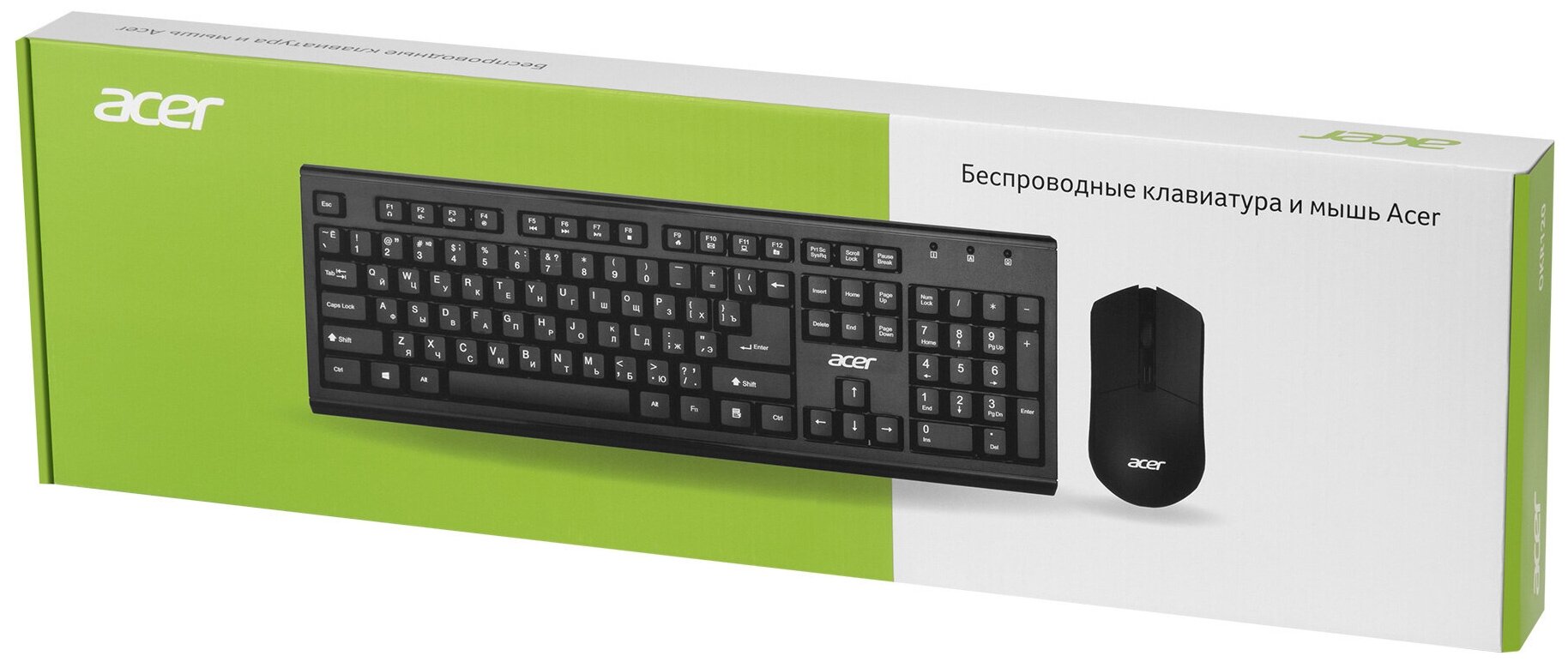 Клавиатура и мышь Wireless Acer ZL.KBDEE.007 USB, клавиатура: черная, 104 клавиши; мышь: черная, 1600 dpi, 4 кнопки - фото №20