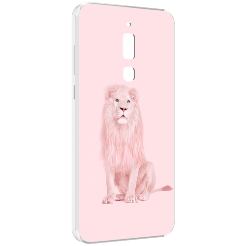 Чехол MyPads Розовый-лев для Meizu M6T задняя-панель-накладка-бампер