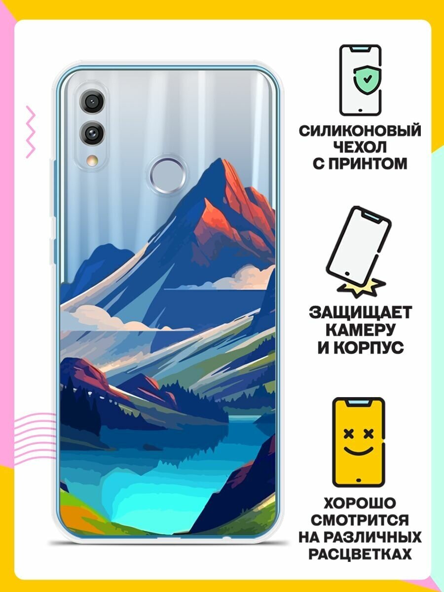 Силиконовый чехол на Huawei P smart 2019 Горы 10 / для Хуавей Пи Смарт 2019