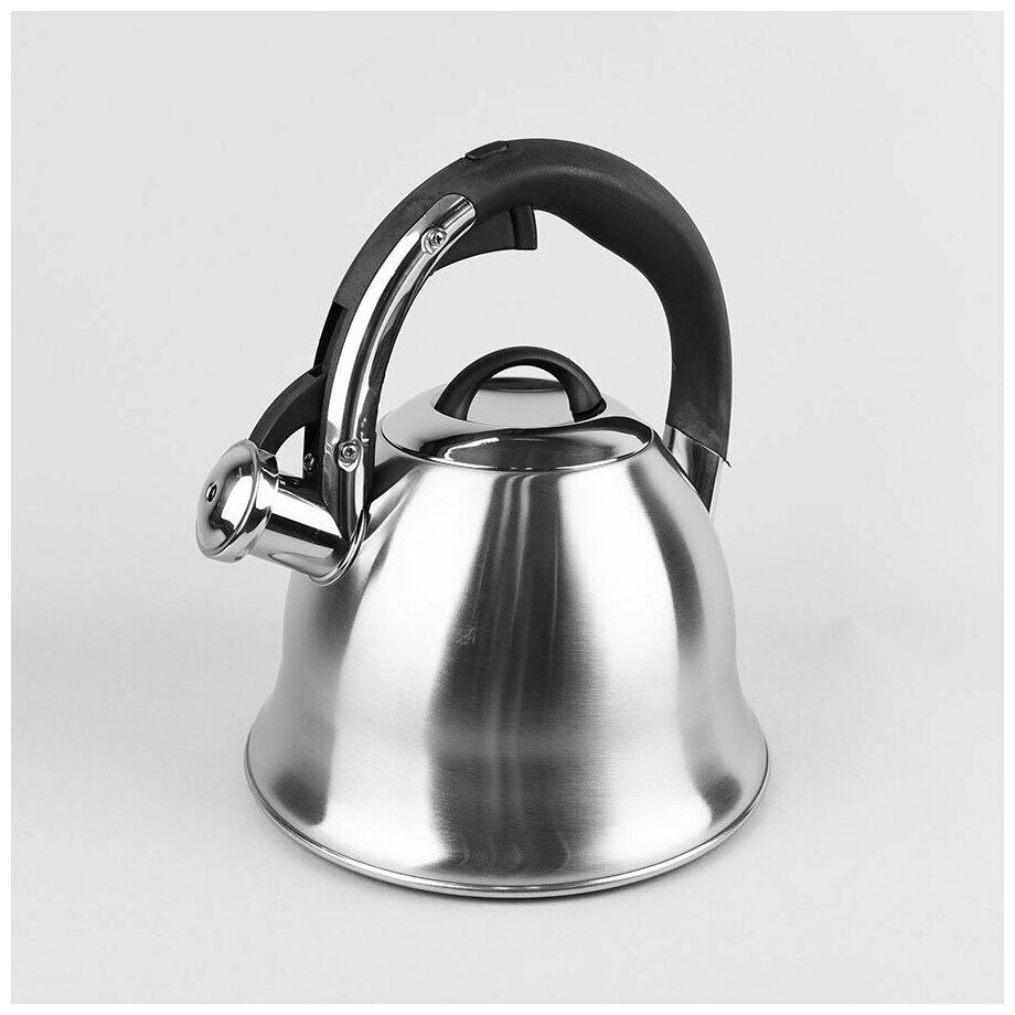 Чайник для плиты Kelli KL-4519 со свистком / 3 л / нержавеющая сталь - фотография № 5