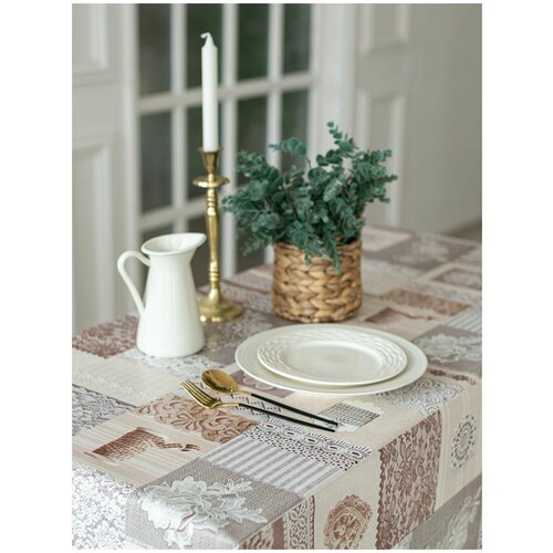 Скатерть на стол прямоугольная, столовая клеенка на кухню, пленка скатерть ПВХ на дачу