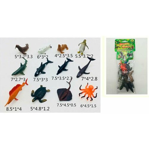 Игровой набор Фигурки морские животные 12 штук LT03-5K Tongde набор lt03 5a морские обитателие в пакете