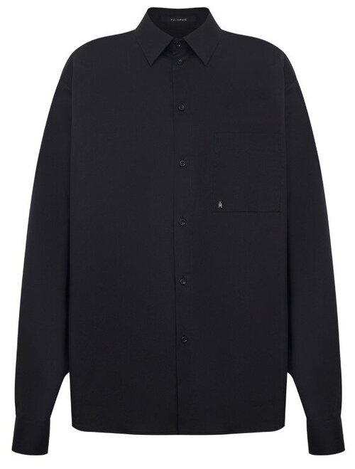 Рубашка  YULIAWAVE, повседневный стиль, оверсайз, длинный рукав, размер 54, черный