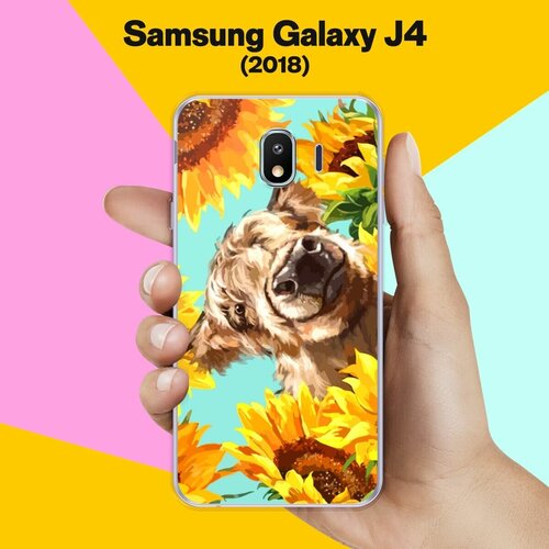 Силиконовый чехол на Samsung Galaxy J4 (2018) Бык / для Самсунг Галакси Джей 4 2018 чехол книжка на samsung galaxy j4 2018 самсунг джей 4 2018 c принтом климт золотистый