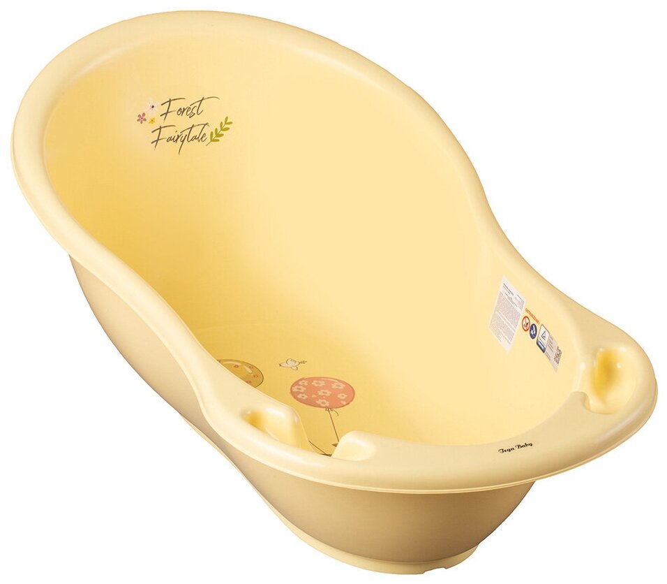 Детская ванночка Tega Baby 86 см Лесная Сказка, светло-жёлтый