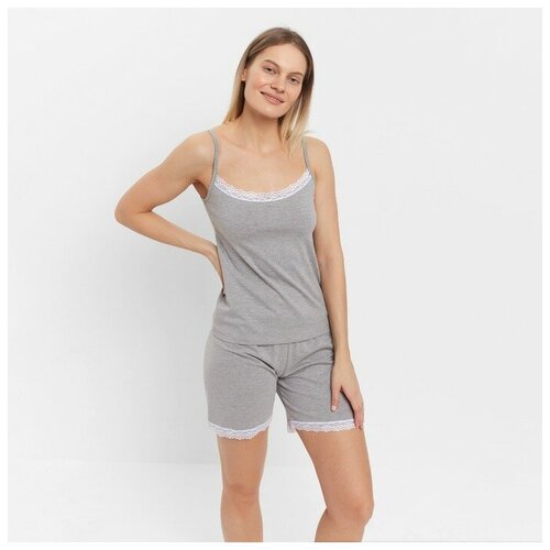 фото Комплект женский домашний (майка/шорты), цвет серый, размер 50 radi