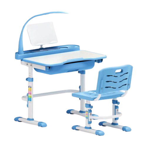фото Комплект mealux стол + стул evo-17 70x51 см синий/белый
