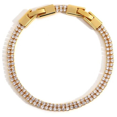 Браслет LaPena, браслет цирконий прозрачный, браслет из гипоаллергенного сплава, размер 18+3, диаметр 3мм