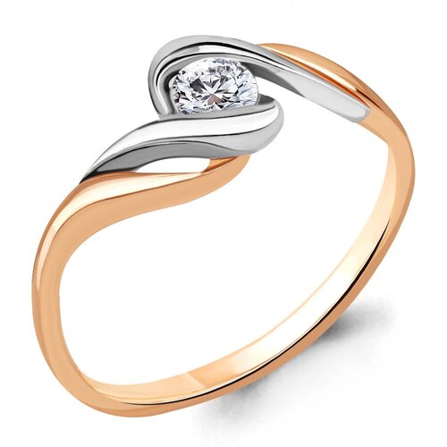 фото Золотое кольцо aquamarine 961989к с бриллиантом diamant-online